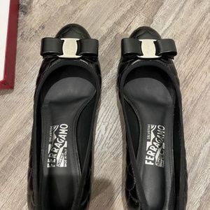 Salvatore Ferragamo vara Mer 3.0cm 0726002 Nero Lamb Kappa Nero 7.5B